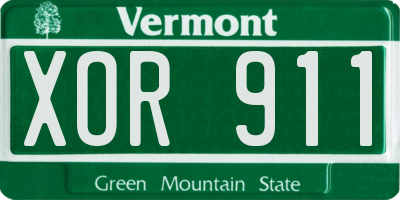 VT license plate XOR911