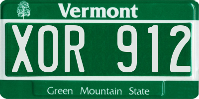 VT license plate XOR912