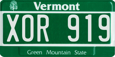 VT license plate XOR919