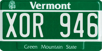 VT license plate XOR946