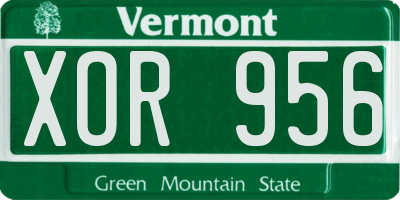 VT license plate XOR956