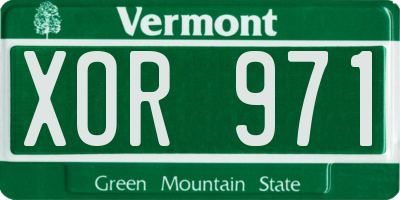 VT license plate XOR971