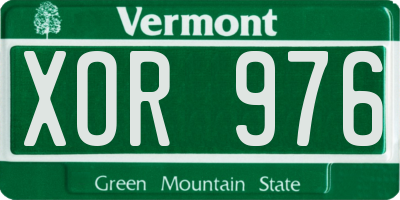 VT license plate XOR976