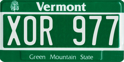 VT license plate XOR977