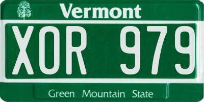 VT license plate XOR979
