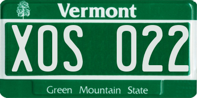 VT license plate XOS022