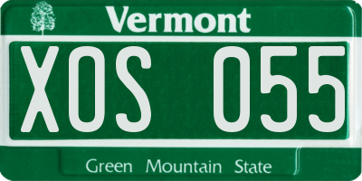 VT license plate XOS055