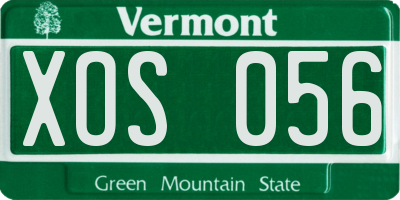 VT license plate XOS056