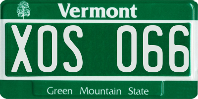 VT license plate XOS066