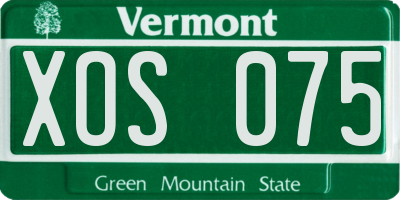 VT license plate XOS075