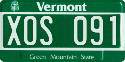 VT license plate XOS091