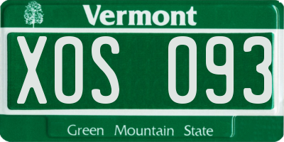 VT license plate XOS093