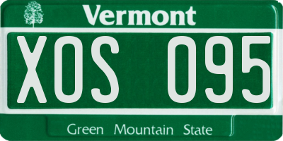 VT license plate XOS095