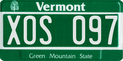 VT license plate XOS097