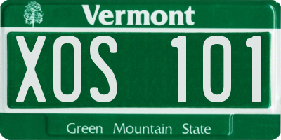 VT license plate XOS101