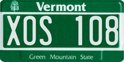 VT license plate XOS108