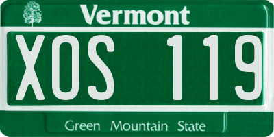 VT license plate XOS119
