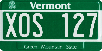 VT license plate XOS127
