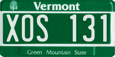 VT license plate XOS131
