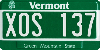 VT license plate XOS137