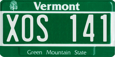 VT license plate XOS141
