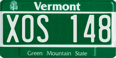 VT license plate XOS148