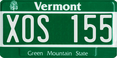 VT license plate XOS155