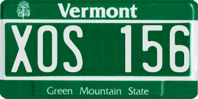 VT license plate XOS156