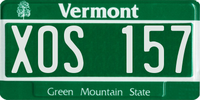 VT license plate XOS157