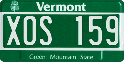 VT license plate XOS159