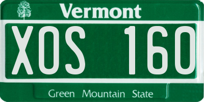 VT license plate XOS160