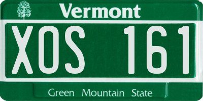VT license plate XOS161