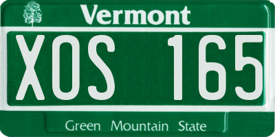 VT license plate XOS165
