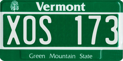 VT license plate XOS173