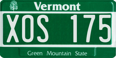 VT license plate XOS175