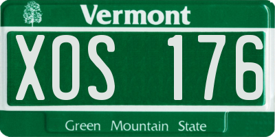 VT license plate XOS176