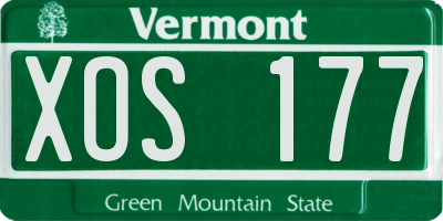 VT license plate XOS177