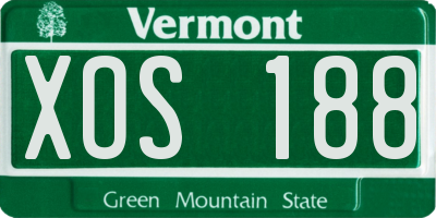 VT license plate XOS188