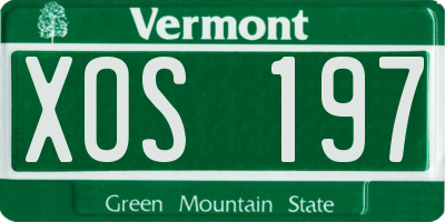 VT license plate XOS197