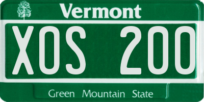 VT license plate XOS200