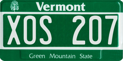 VT license plate XOS207