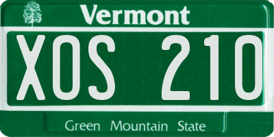 VT license plate XOS210