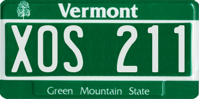 VT license plate XOS211