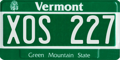 VT license plate XOS227