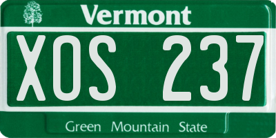 VT license plate XOS237
