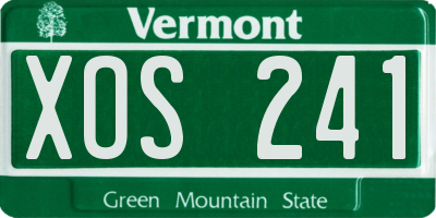 VT license plate XOS241