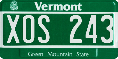 VT license plate XOS243