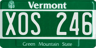 VT license plate XOS246