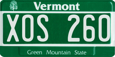 VT license plate XOS260