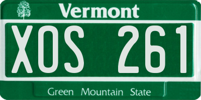 VT license plate XOS261